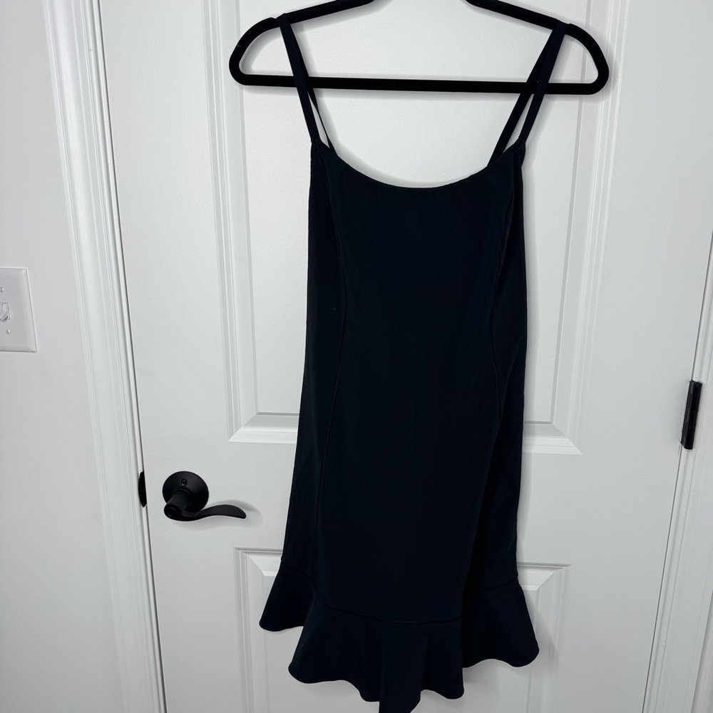 aerie offline black athletic  Ruffle-Hem Mini Dress large